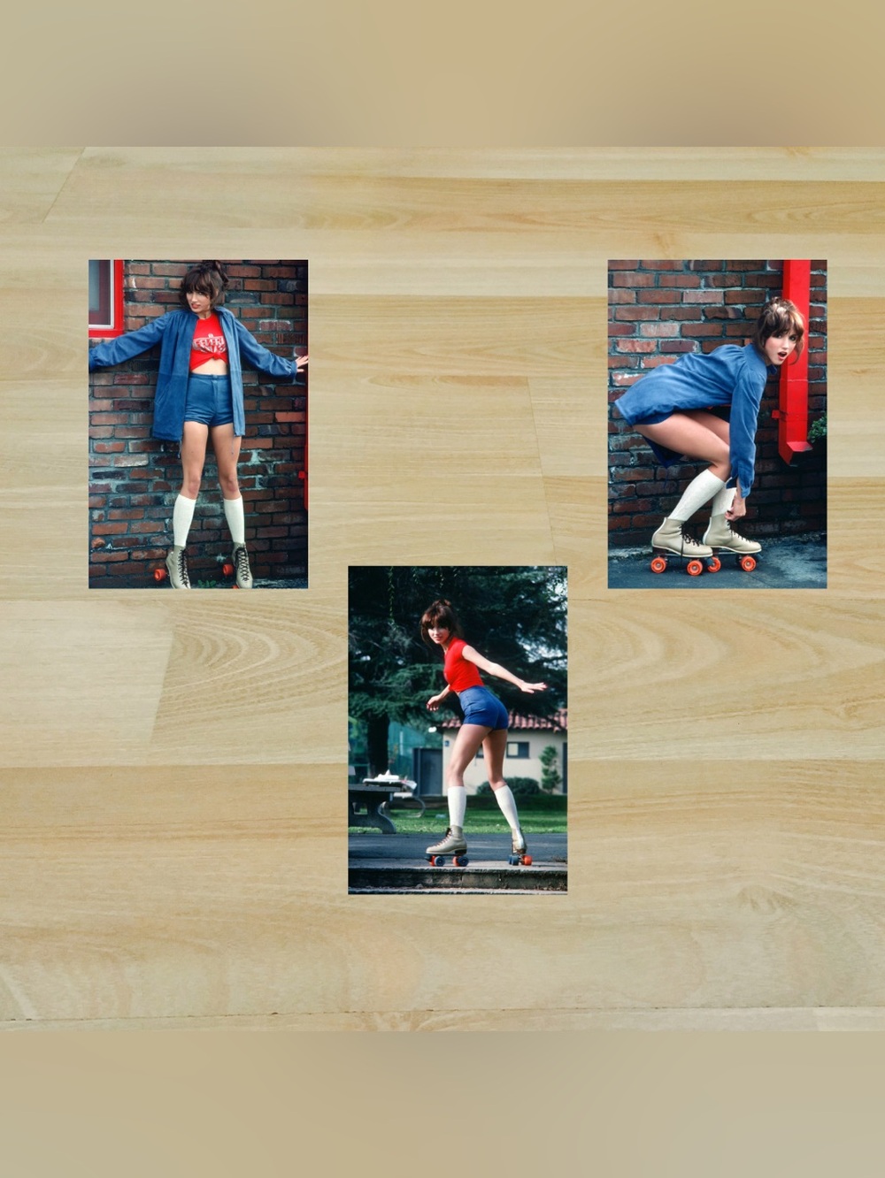 1970s Roller Derby Girl  3pc 4x6 Photo Set #rollerderby #skateboarding